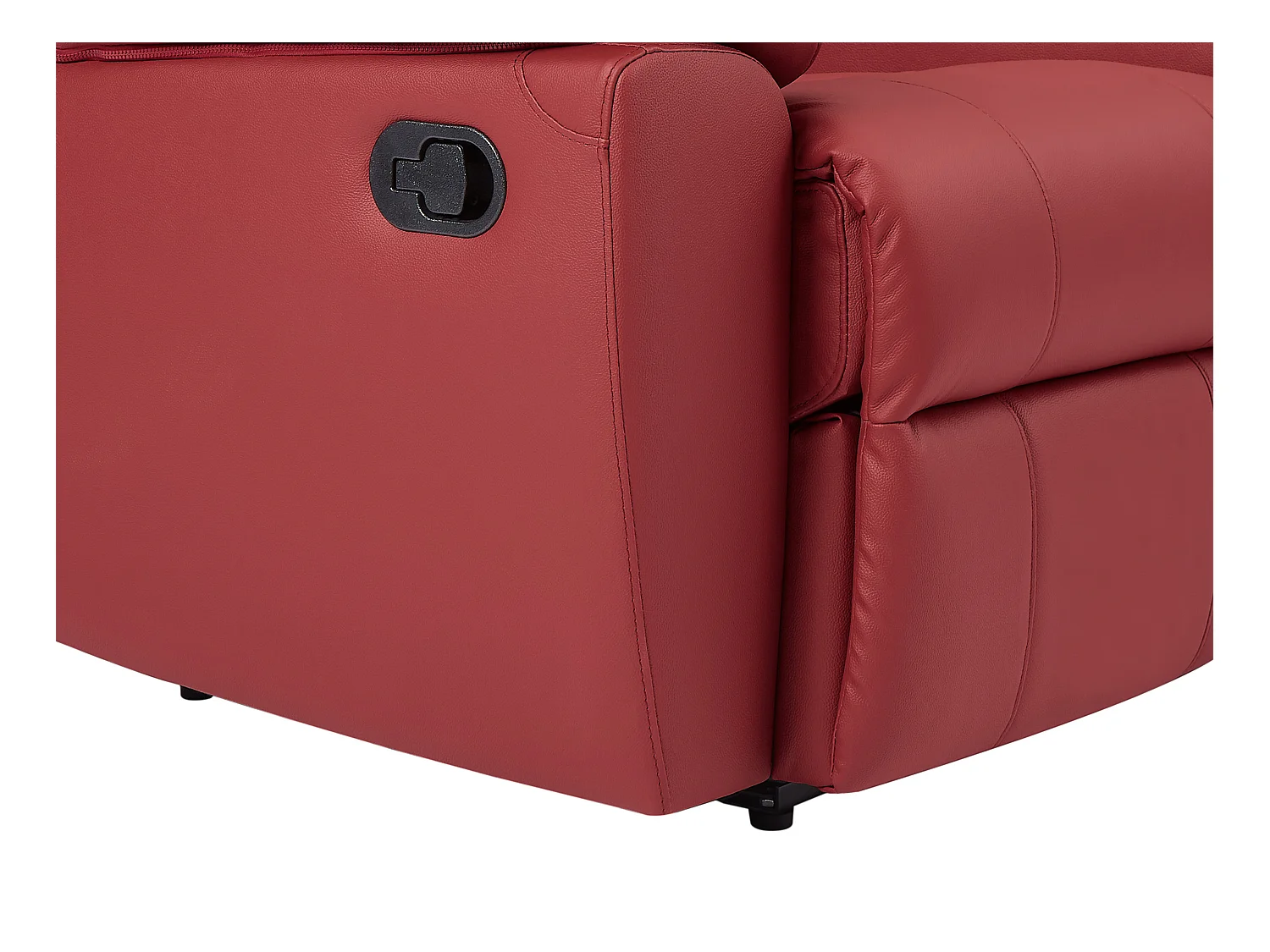 Driezits relaxbank van leer AROMA - rood
