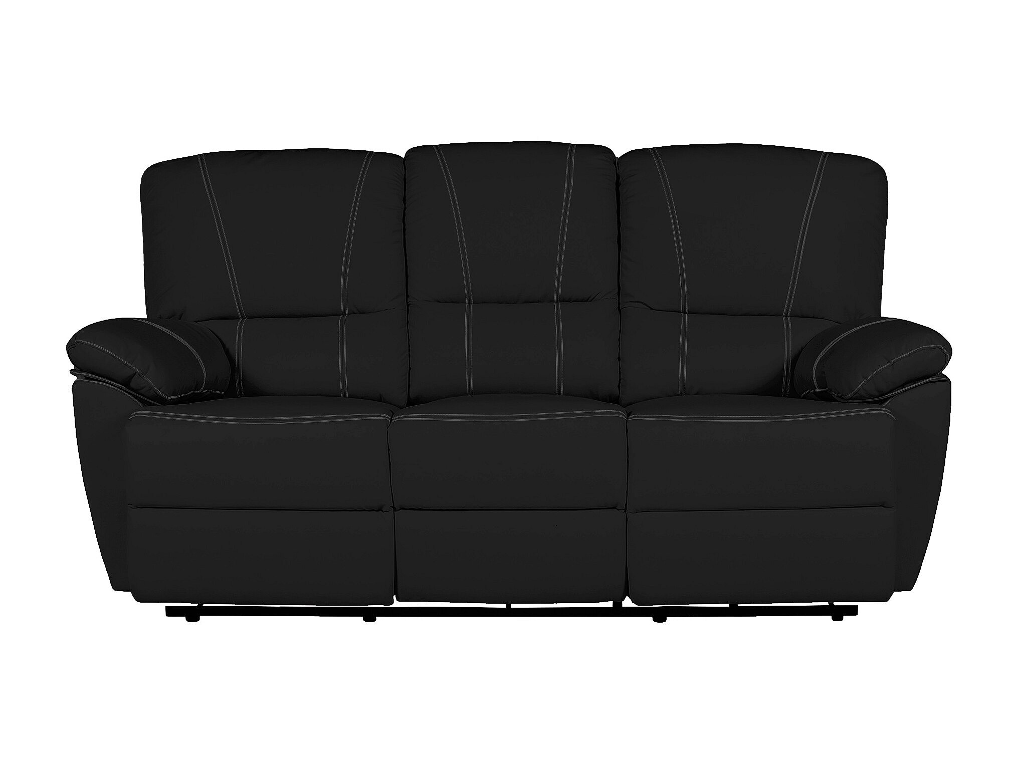 Sofa 3 plazas eléctrico de piel color negro MARCIS
