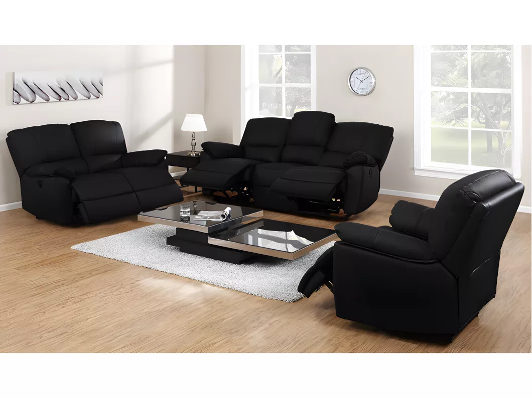 Kauf Unique Relaxsofa 2-Sitzer elektrisch - Leder - Schwarz - MARCIS