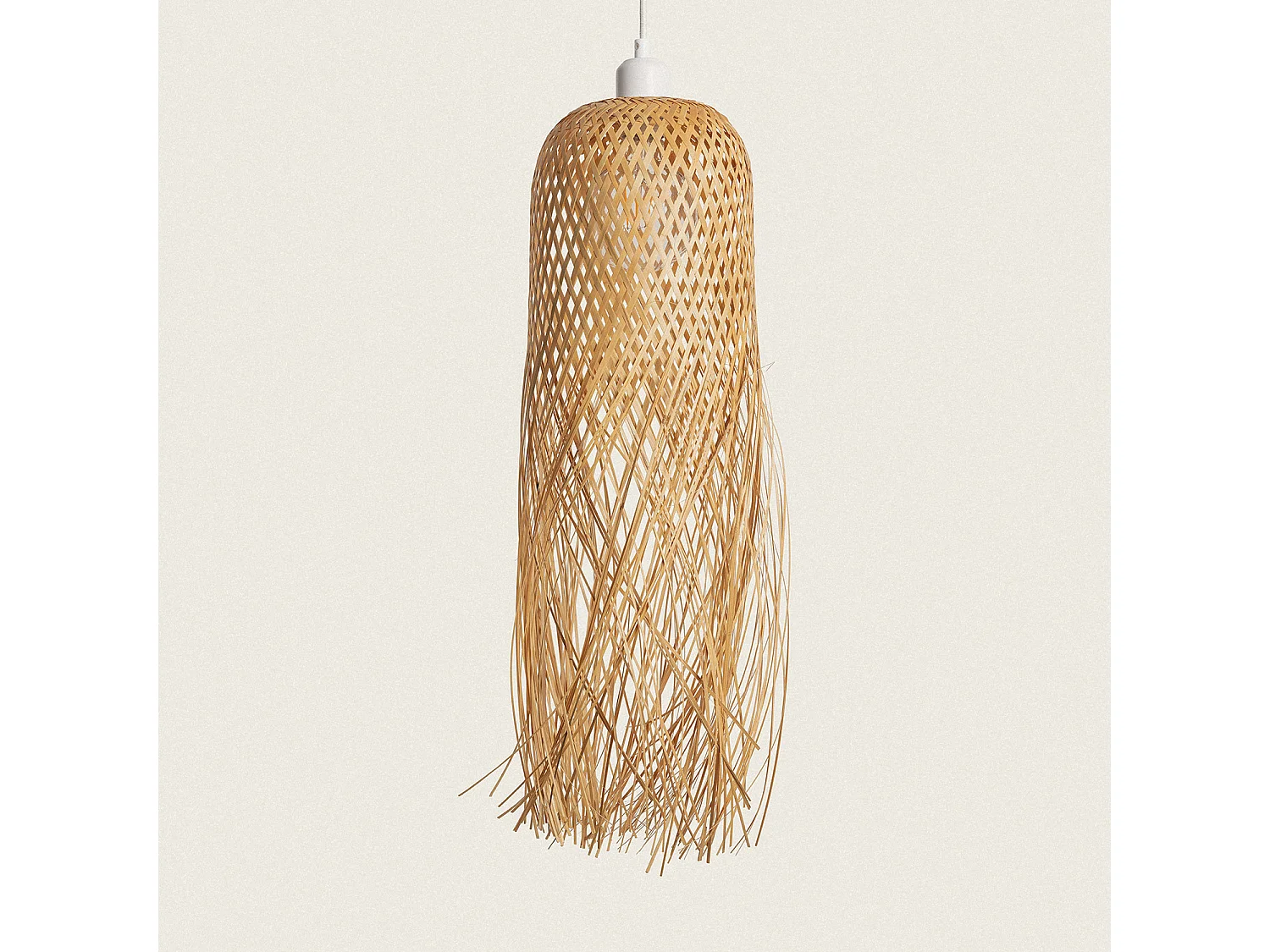 Suspension Bambou Kawaii  Textile blanc