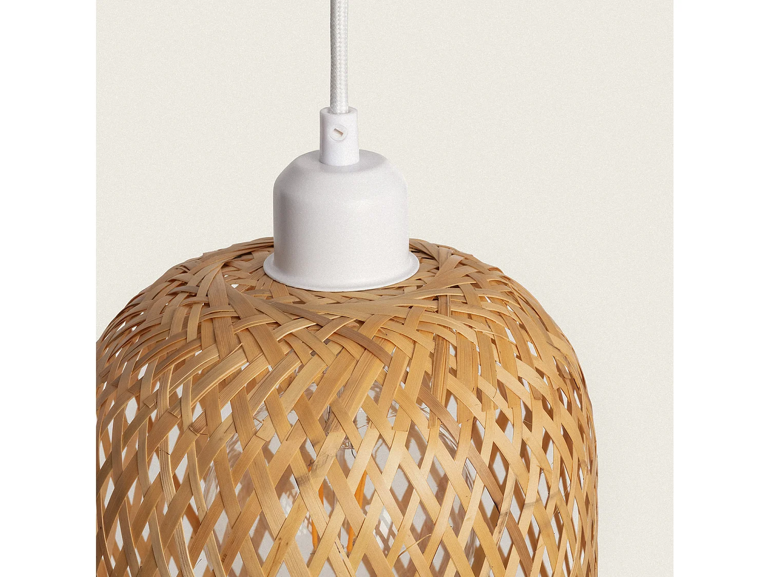 Suspension Bambou Kawaii  Textile blanc