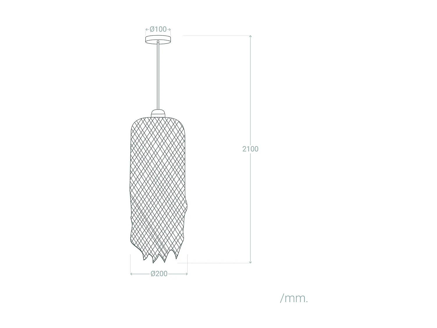 Suspension Bambou Kawaii  Textile blanc