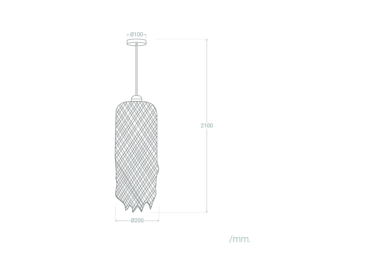 Suspension Bambou Kawaii  Textile blanc