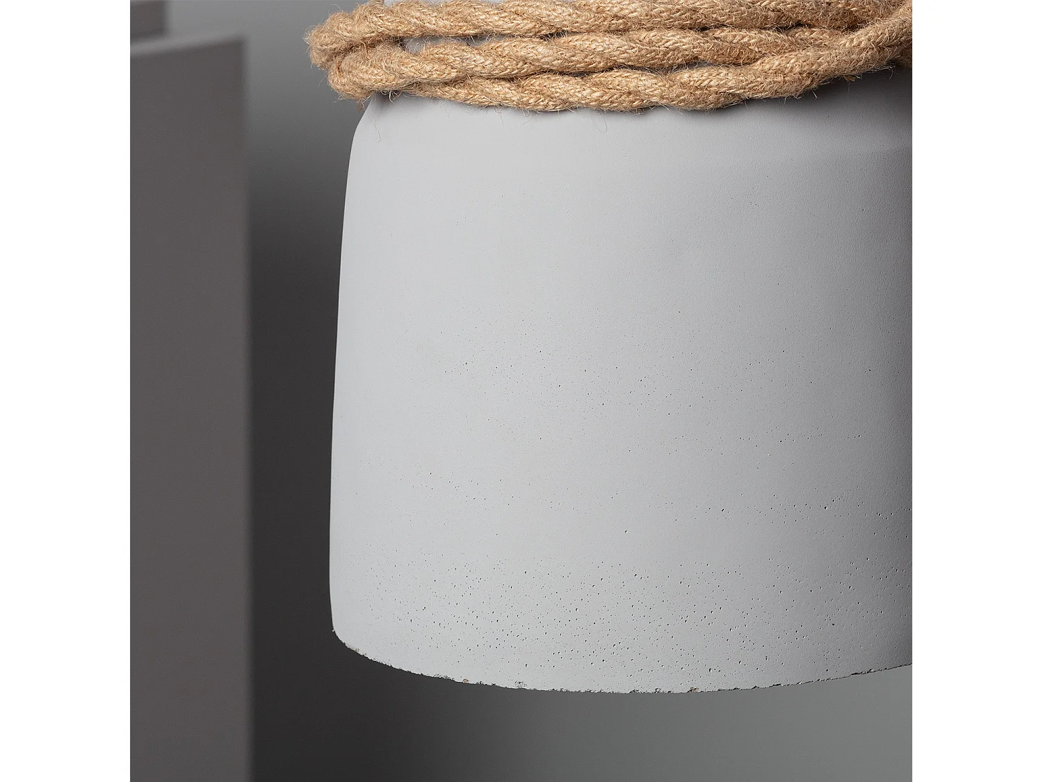 Suspension Ciment et Corde Dawan Gris graphite