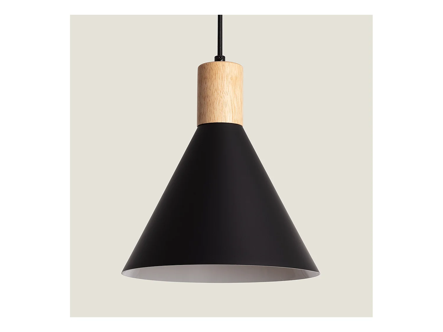 Lampada a Sospensione Metallo e Legno Arbat Nero