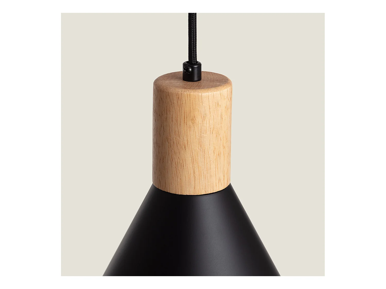 Lampada a Sospensione Metallo e Legno Arbat Nero