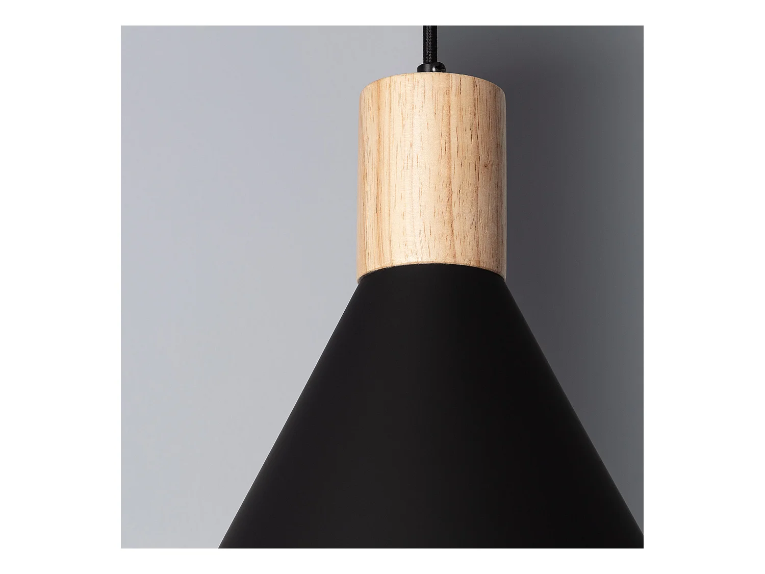 Lampada a Sospensione Metallo e Legno Arbat Nero