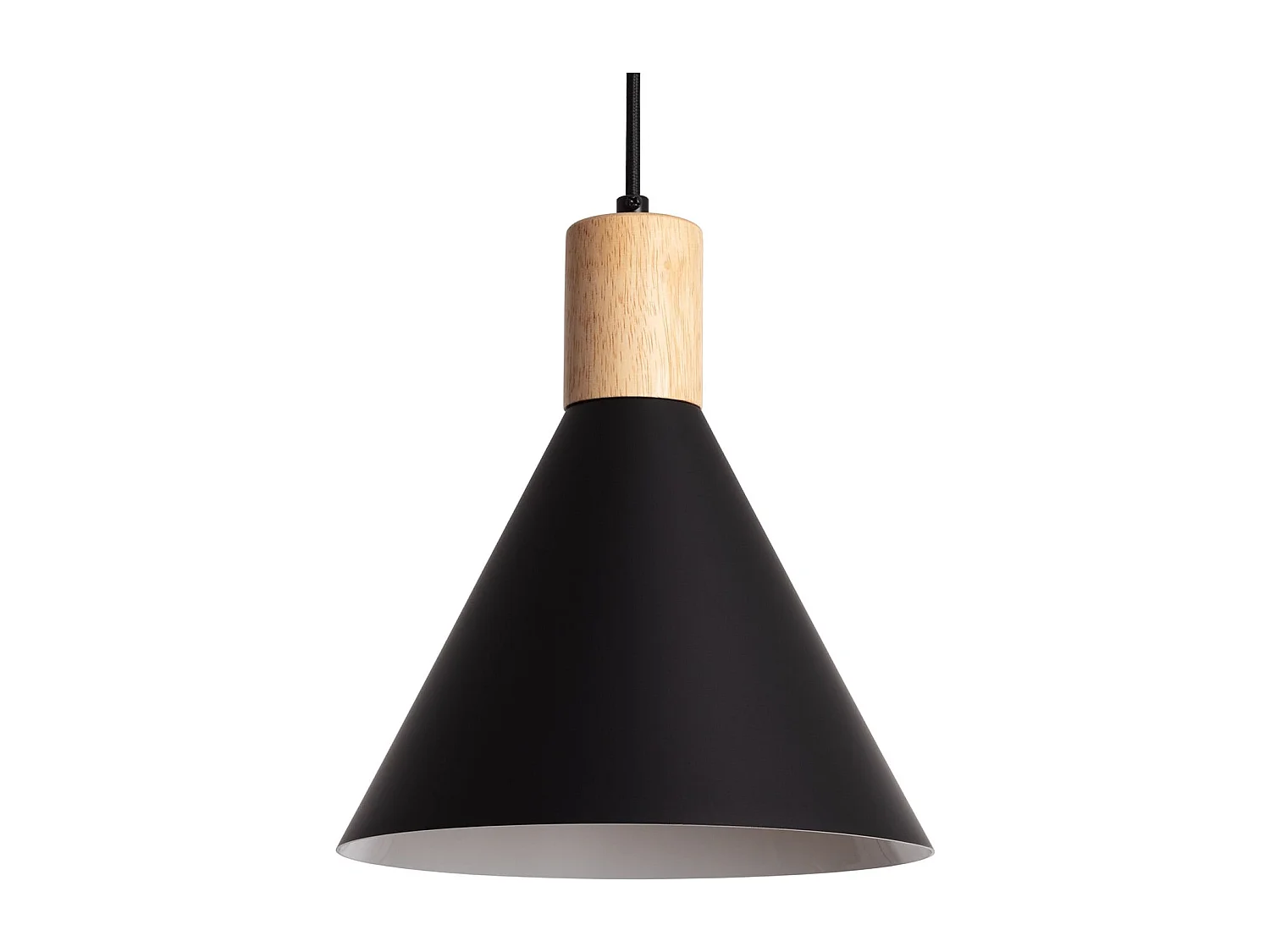 Lámpara Colgante Aluminio y Madera Arbat Negro