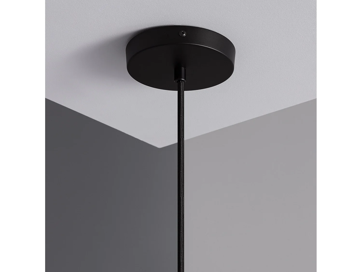 Lámpara Colgante Aluminio y Madera Arbat Negro