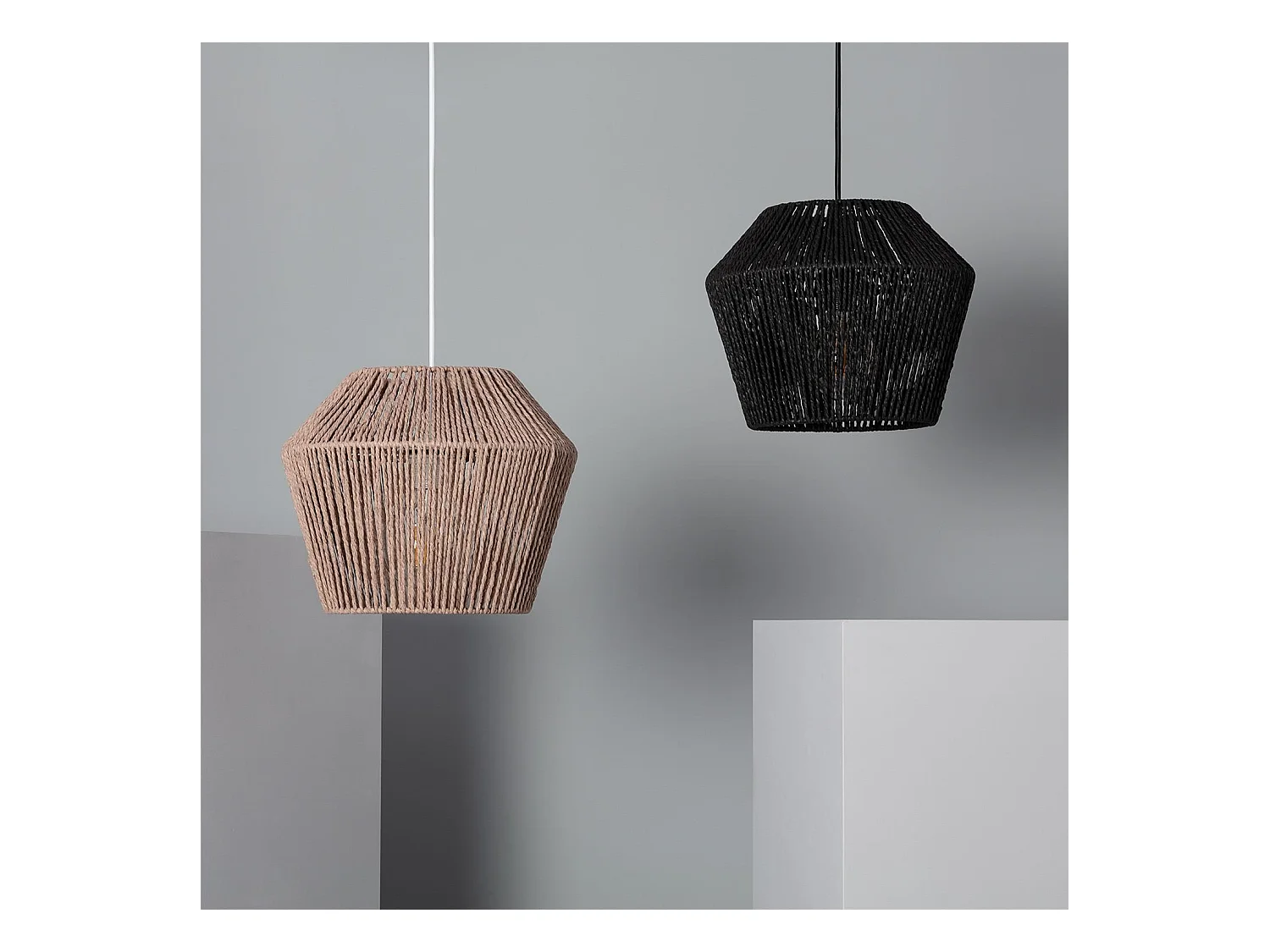 Suspension Papier Tressé Sauki Brun