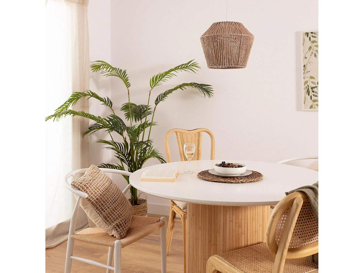 Suspension Papier Tressé Sauki Brun