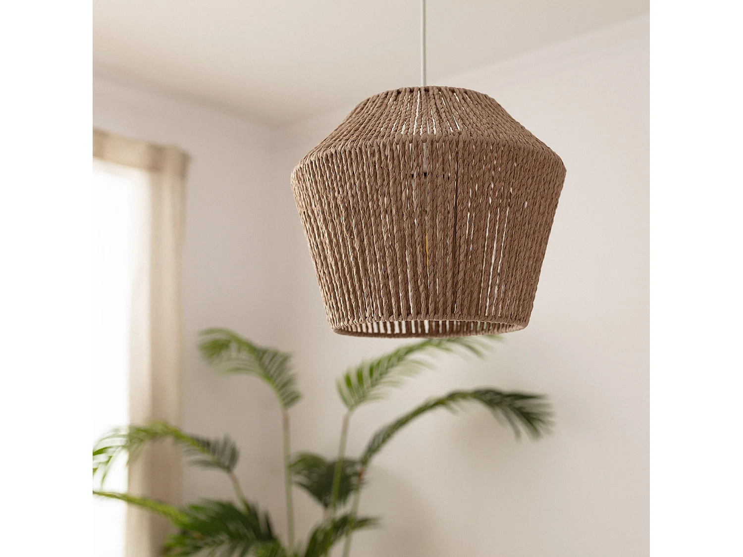 Suspension Papier Tressé Sauki Brun