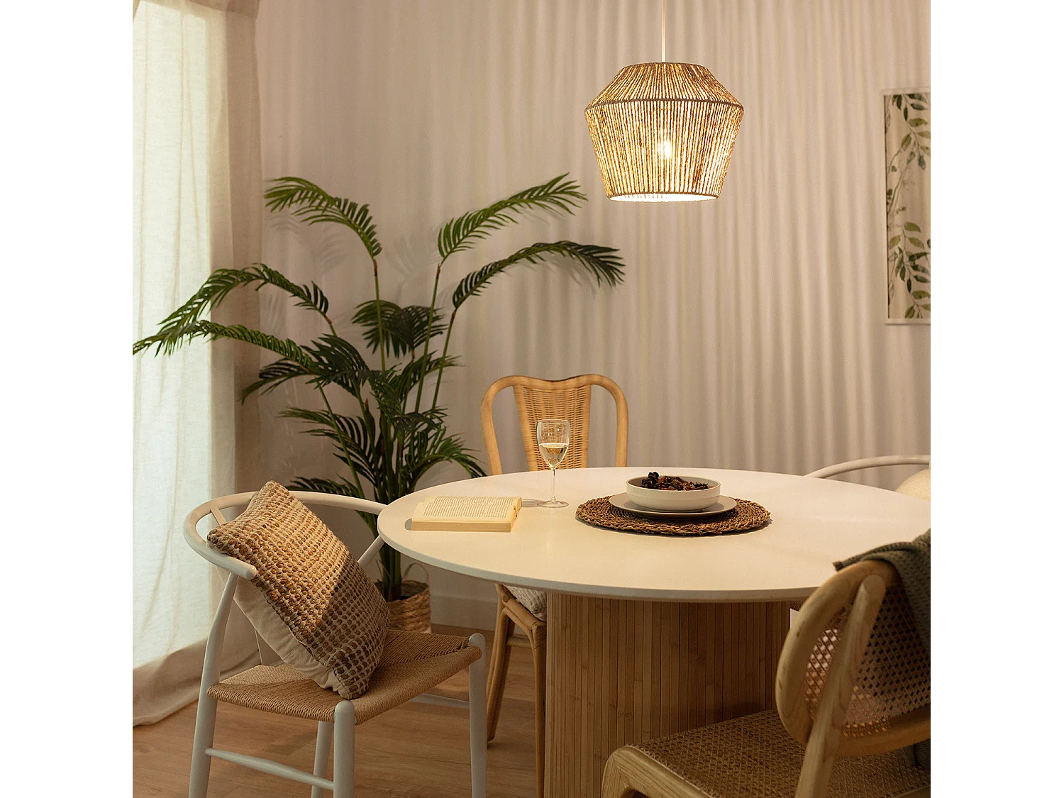 Suspension Papier Tressé Sauki Brun