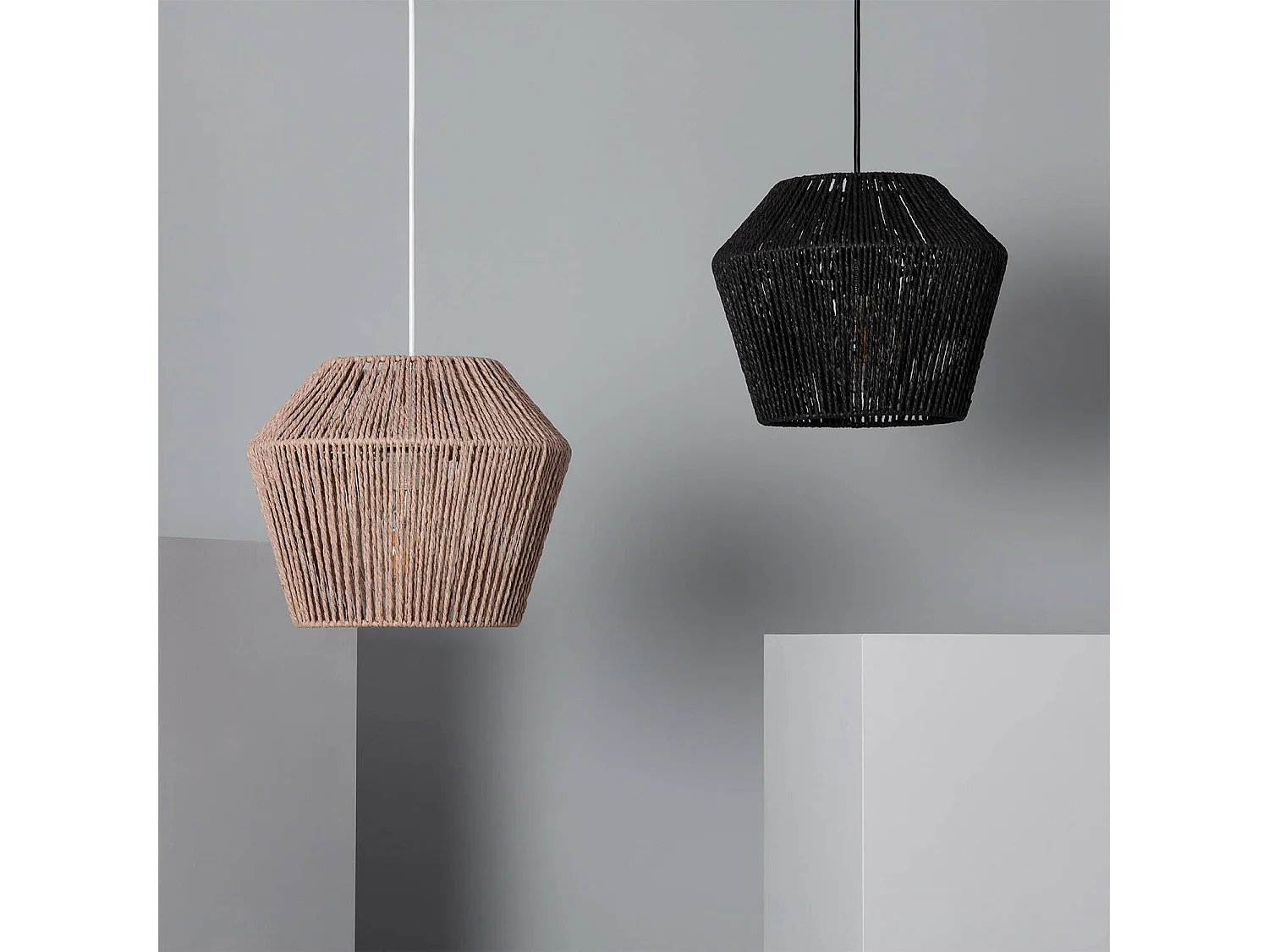 Suspension Papier Tressé Sauki Brun