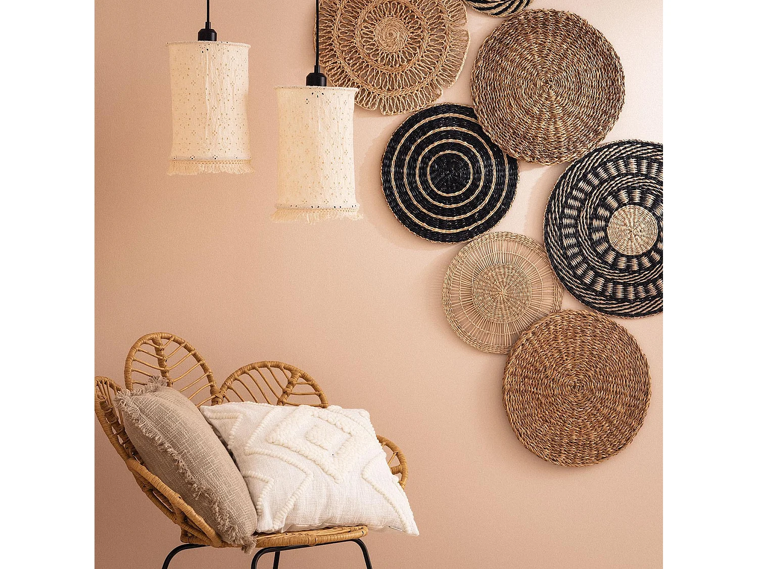 Suspension Coton Otomí  Blanc cassé