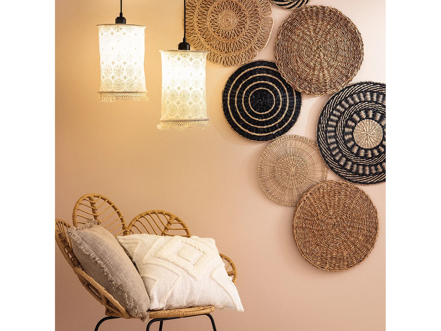 Suspension Coton Otomí  Blanc cassé