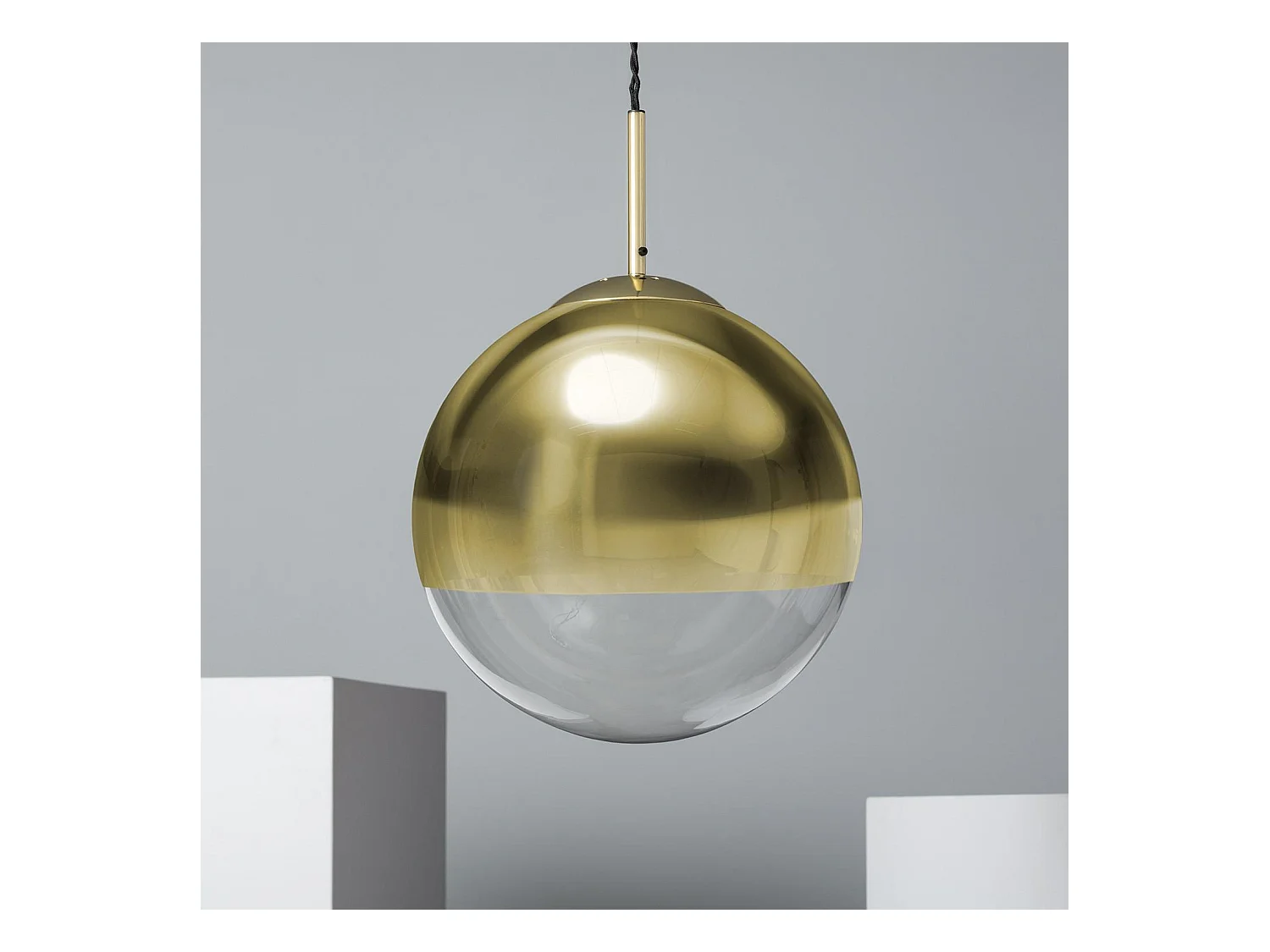 Suspension Métal et Verre Yelitza Gold  Doré
