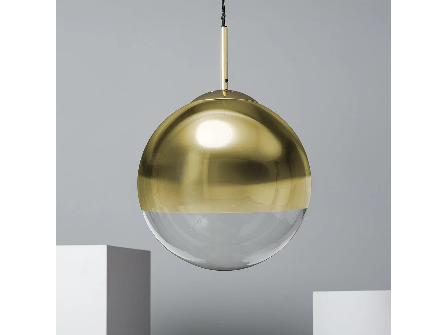 Suspension Métal et Verre Yelitza Gold  Doré