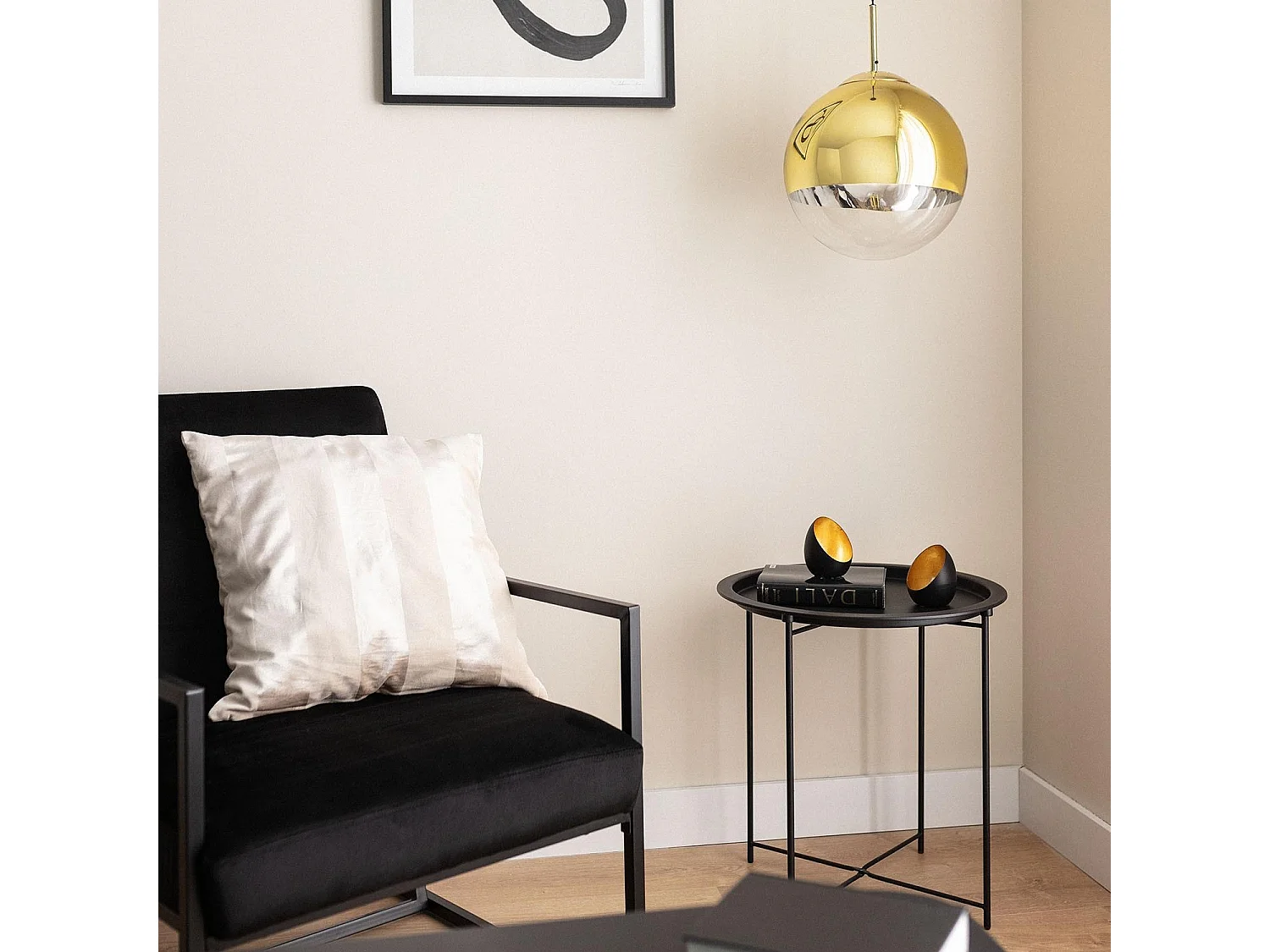 Suspension Métal et Verre Yelitza Gold  Doré