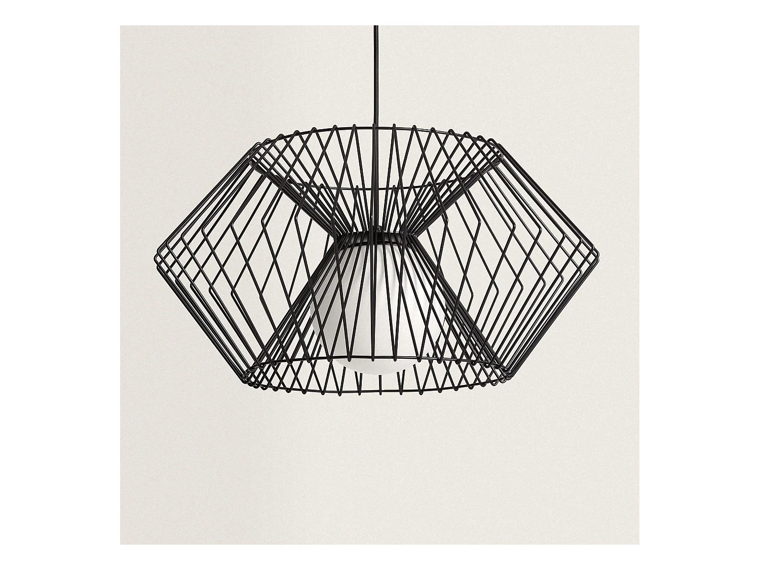 Suspension Métal Hexagone Noir