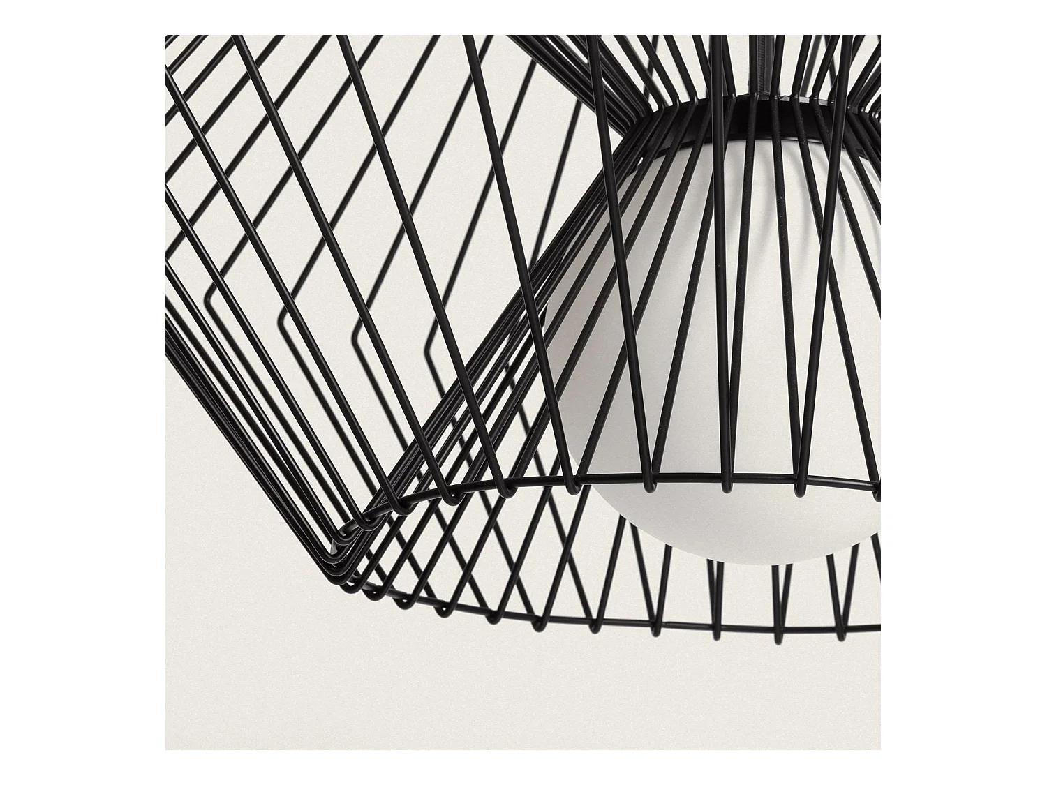 Suspension Métal Hexagone Noir