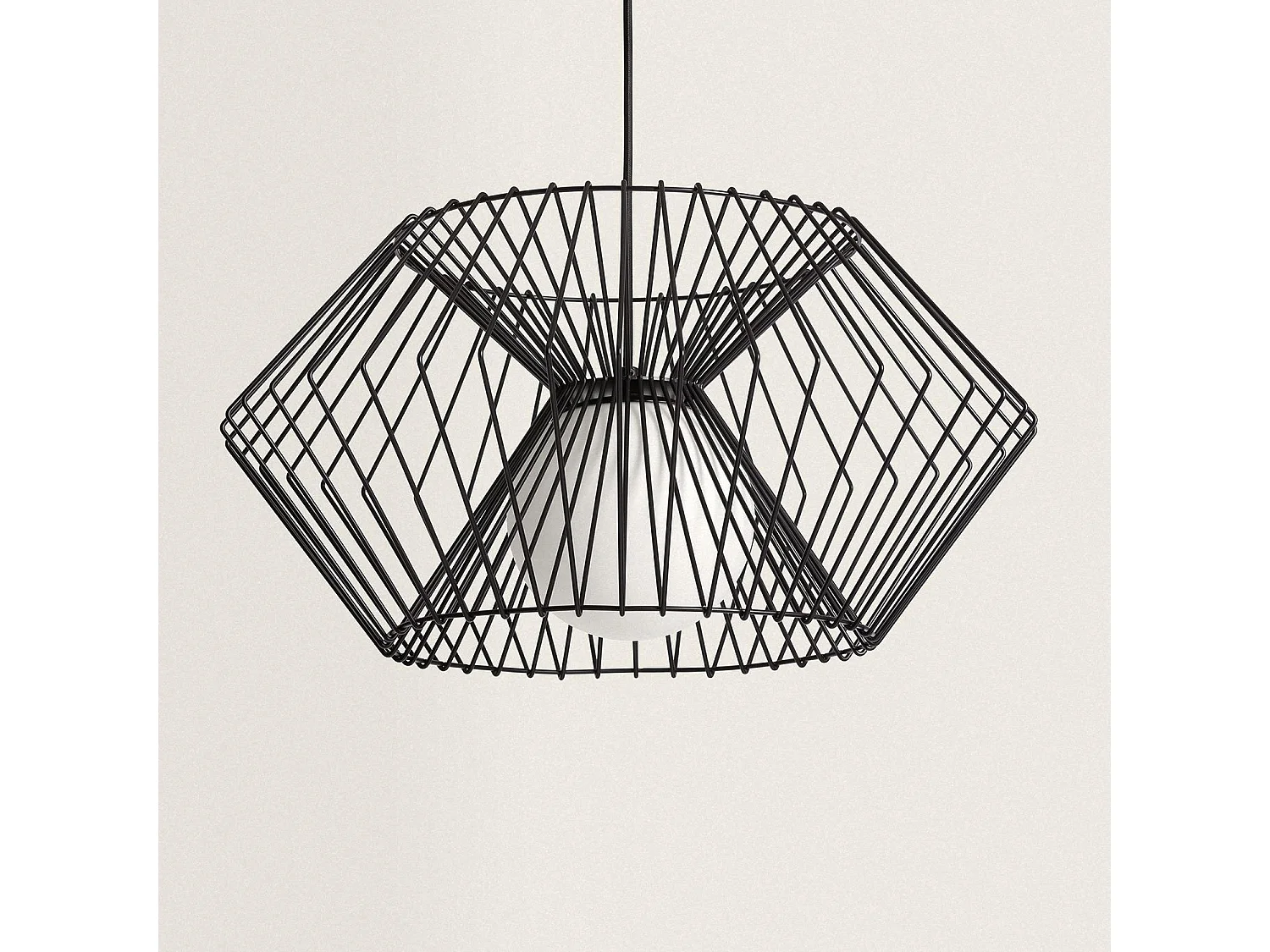 Suspension Métal Hexagone Noir