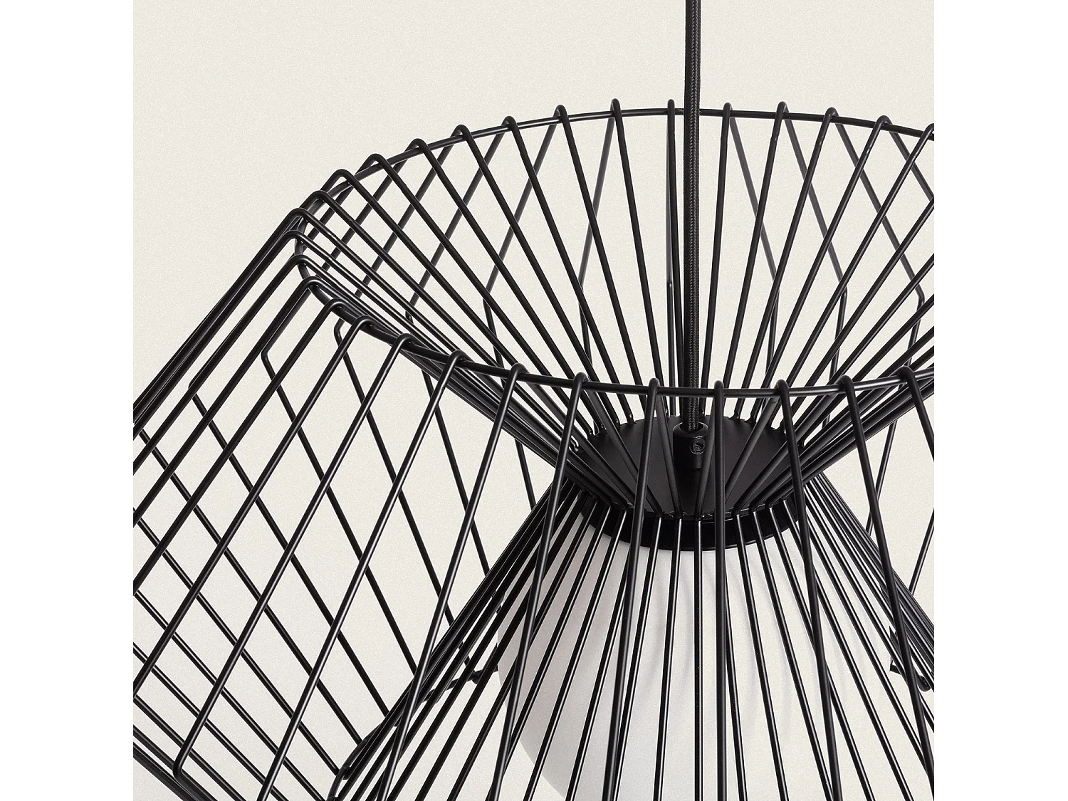 Suspension Métal Hexagone Noir