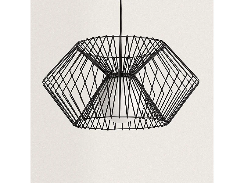 Suspension Métal Hexagone Noir