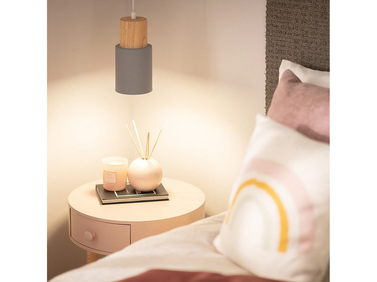 Suspension Bois et Métal Kidonge  Gris