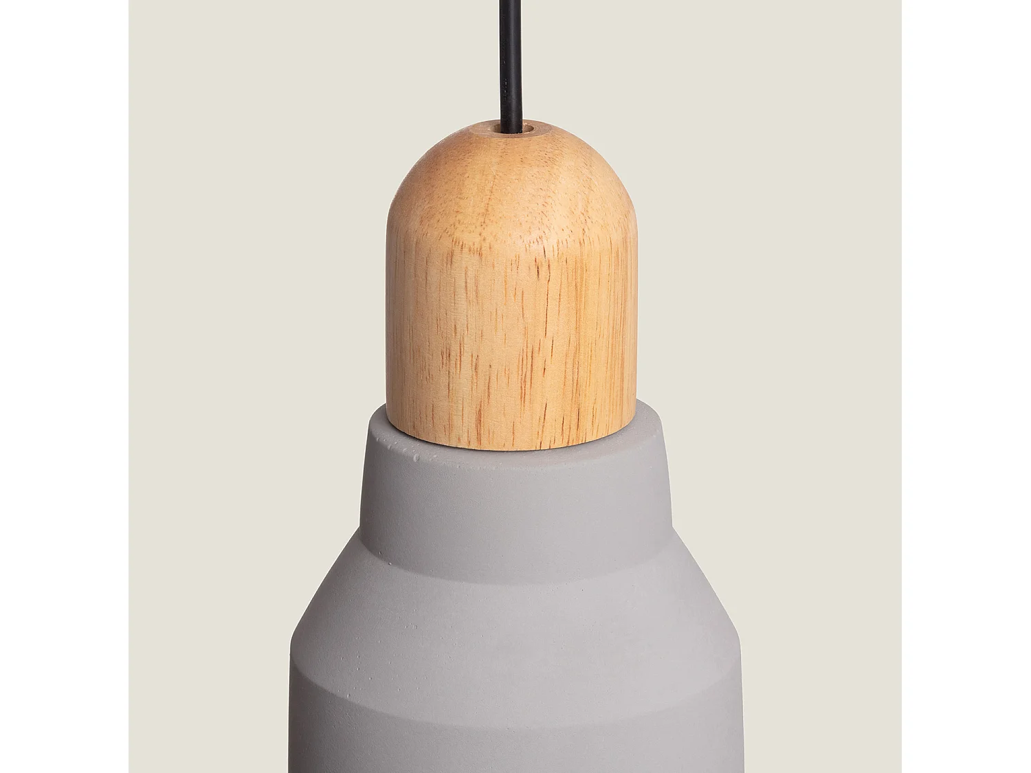 Lampada a Sospensione Cemento e Legno Luster Grigio Pietra