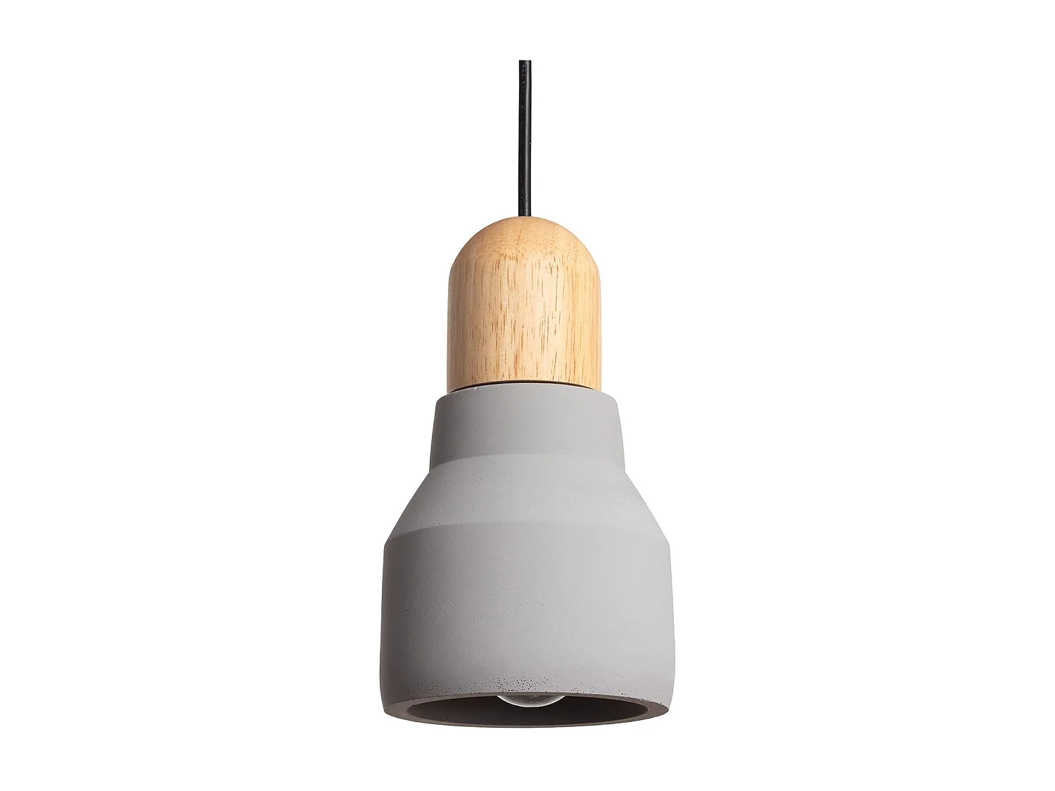 Lámpara Colgante Hormigón y Madera Luster Gris Piedra