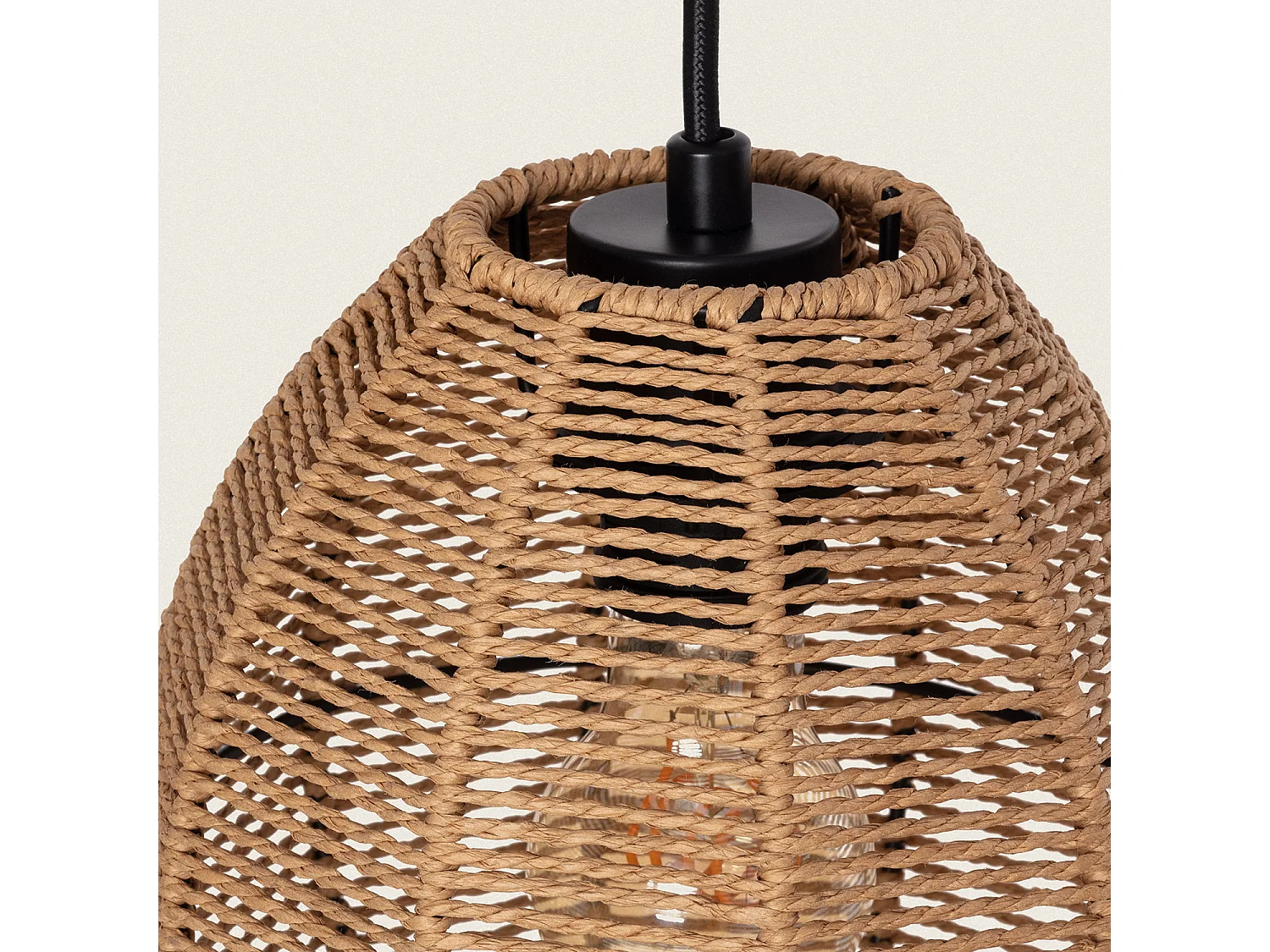 Suspension Papier Tressé Mahali 3 Spots ILUZZIA  Naturel