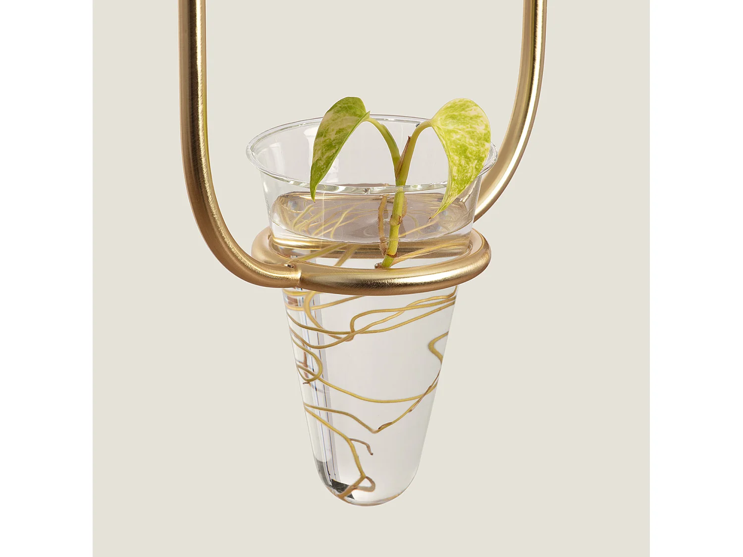 Lampada a Sospensione Metallo e Vetro Moonlight Puncak Oro