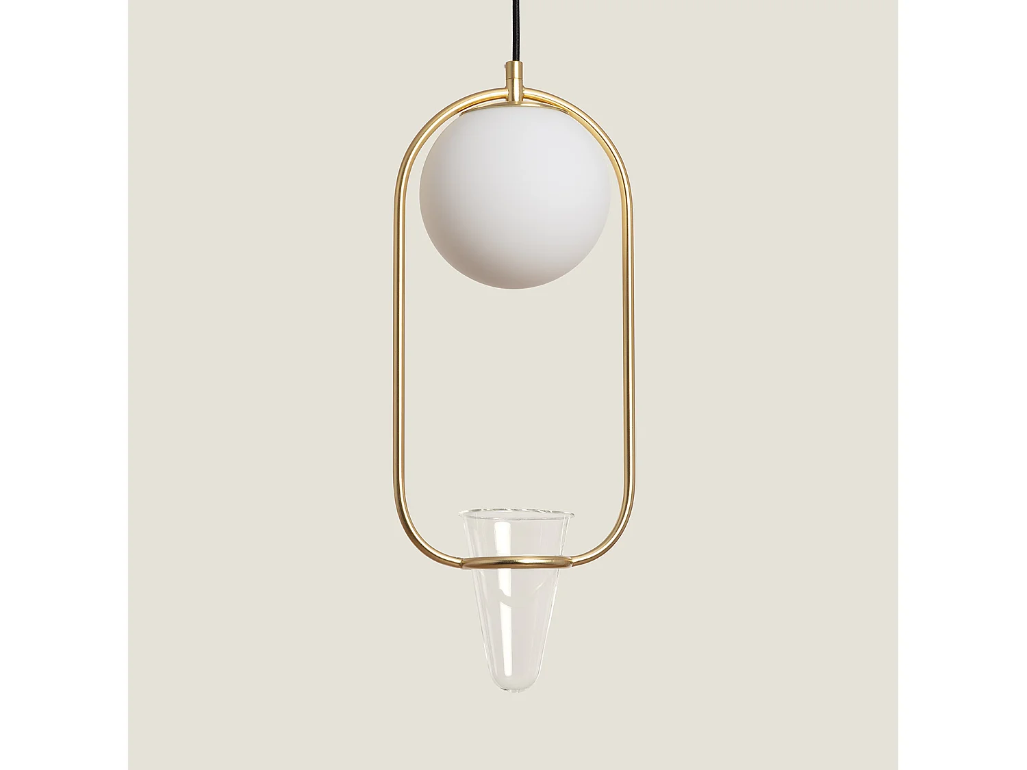 Lampada a Sospensione Metallo e Vetro Moonlight Puncak Oro