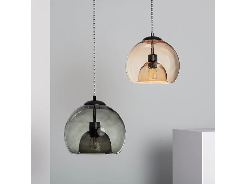 Lampada a Sospensione Vetro Vaca Nero