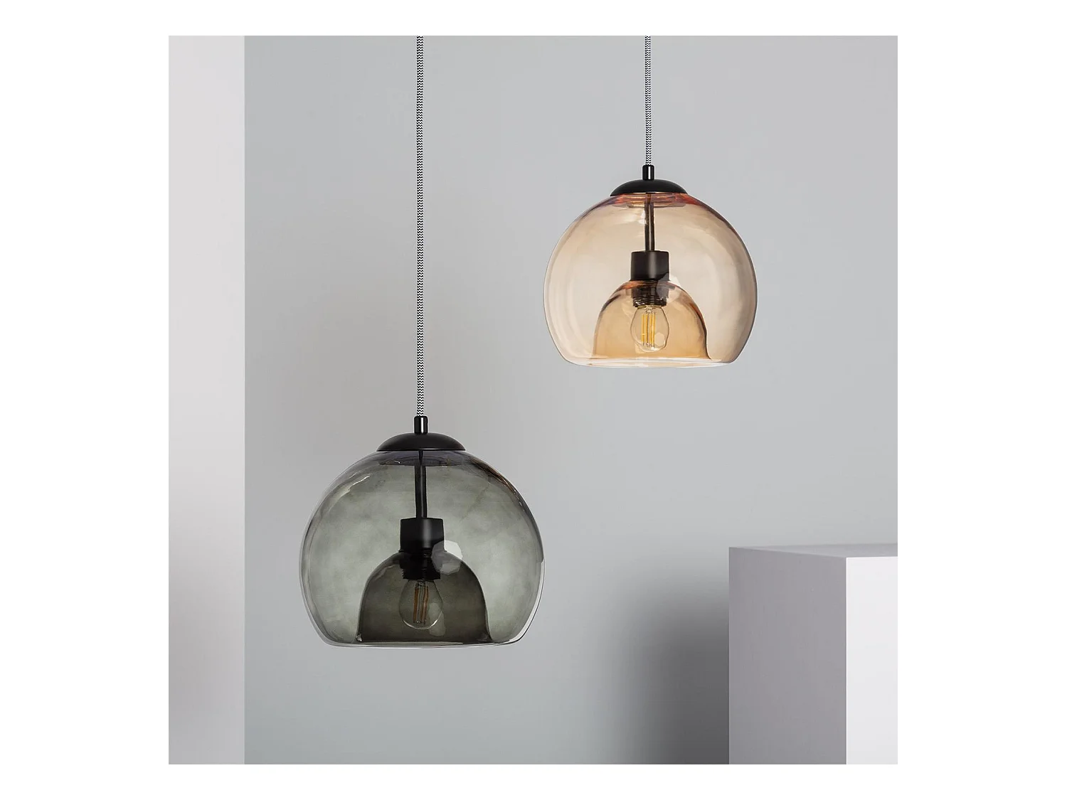 Suspension Verre Vaca Noir