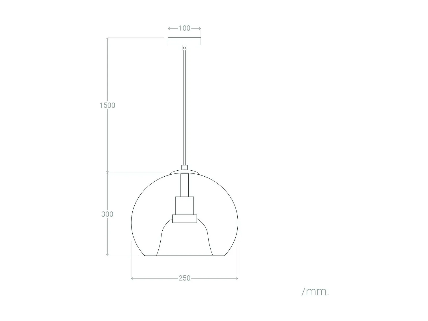 Suspension Verre Vaca Noir