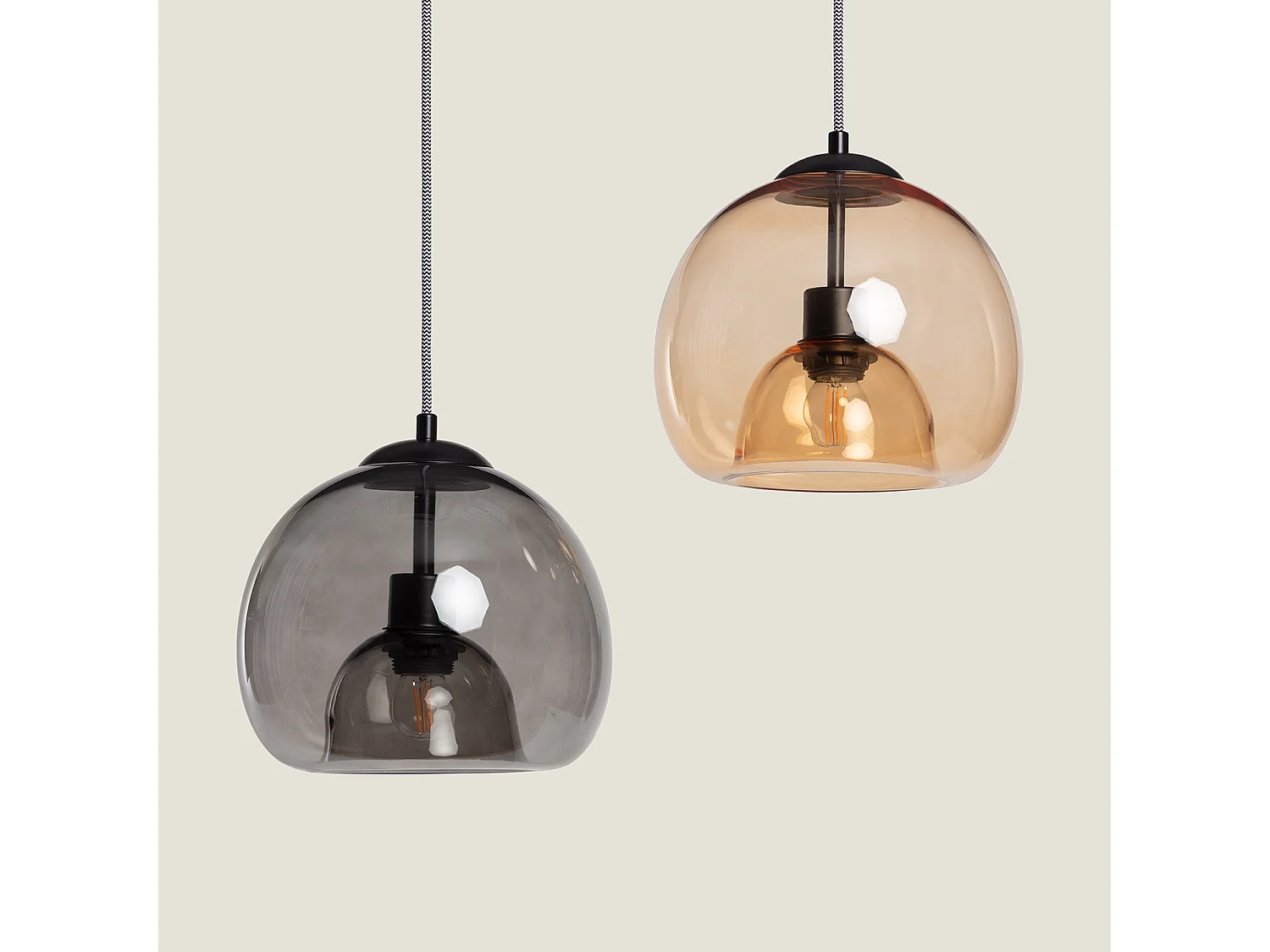 Suspension Verre Vaca Noir