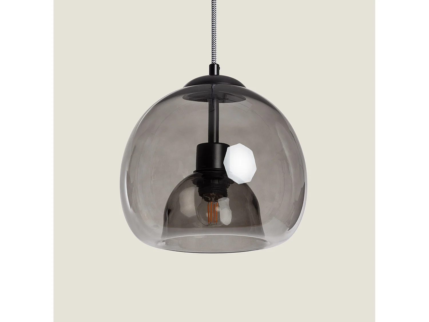 Suspension Verre Vaca Noir