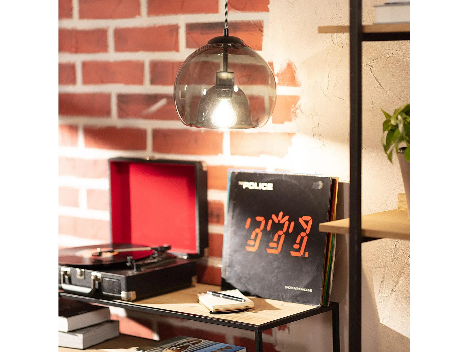Lámpara Colgante Cristal Vaca Negro