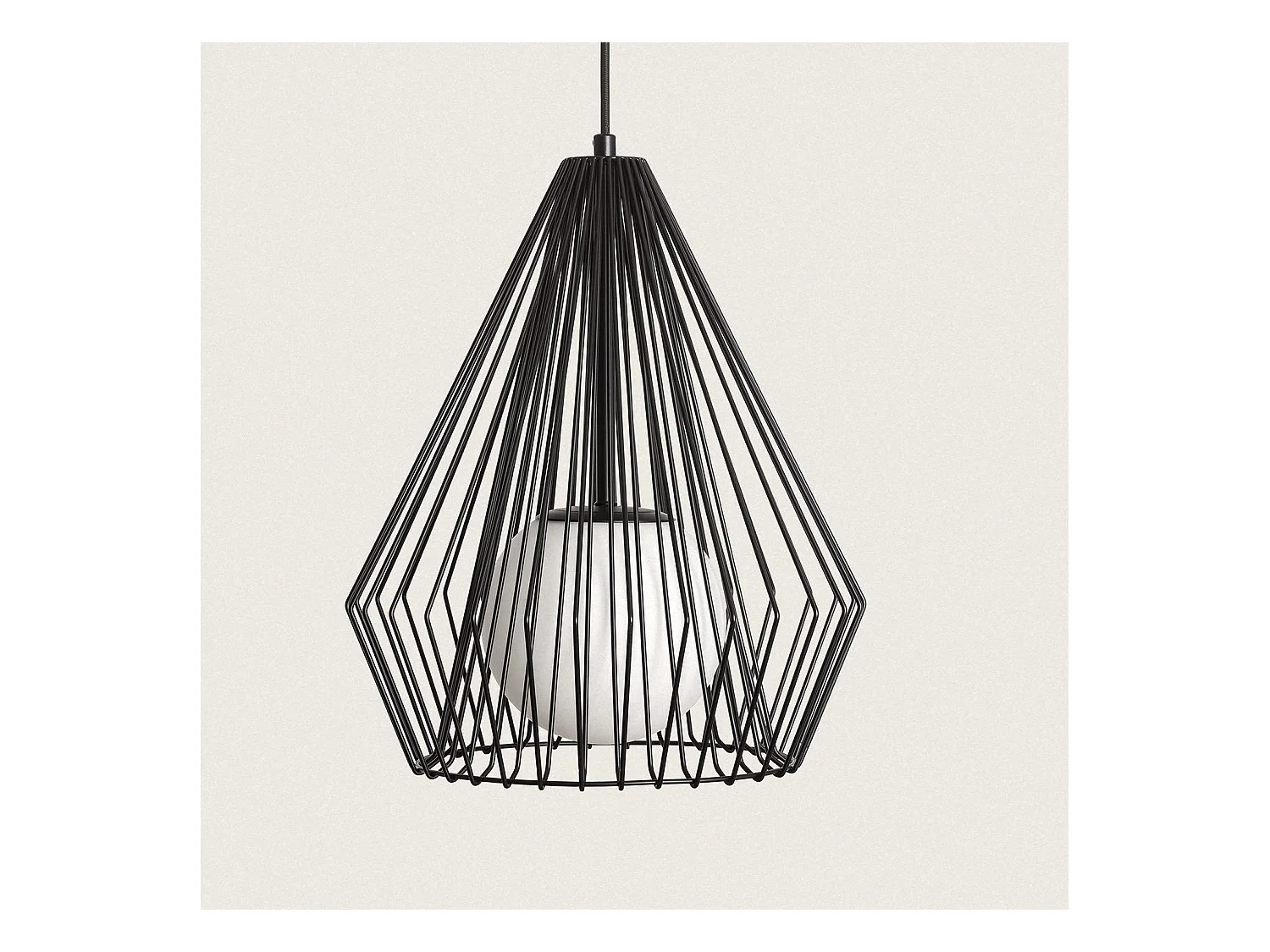 Suspension Metal Pentagone Noir