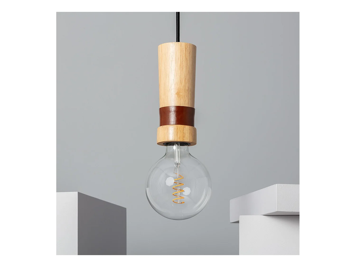 Lámpara Colgante Madera Túria Natural