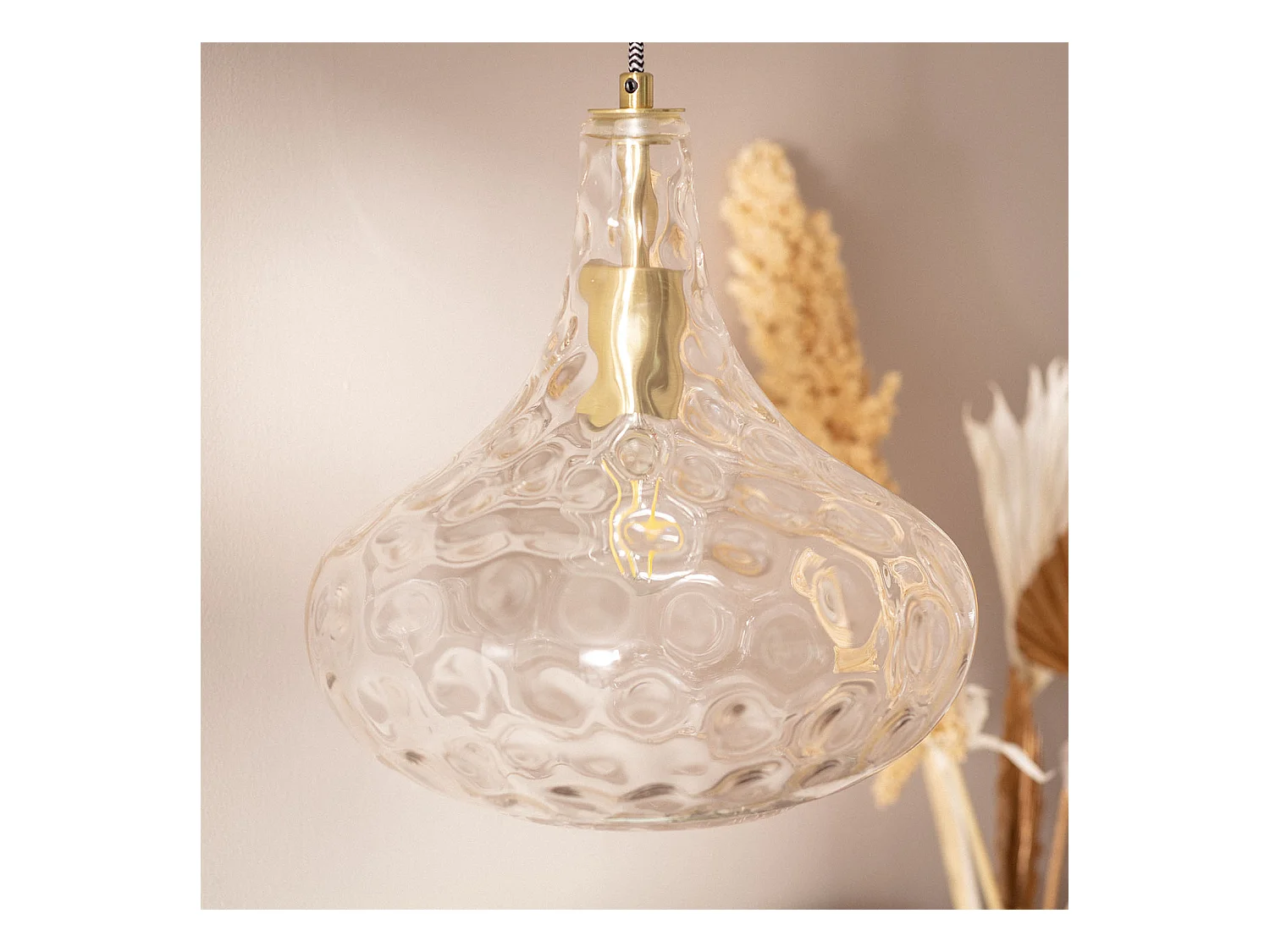 Lampada a Sospensione Vetro Tassel Trasparente