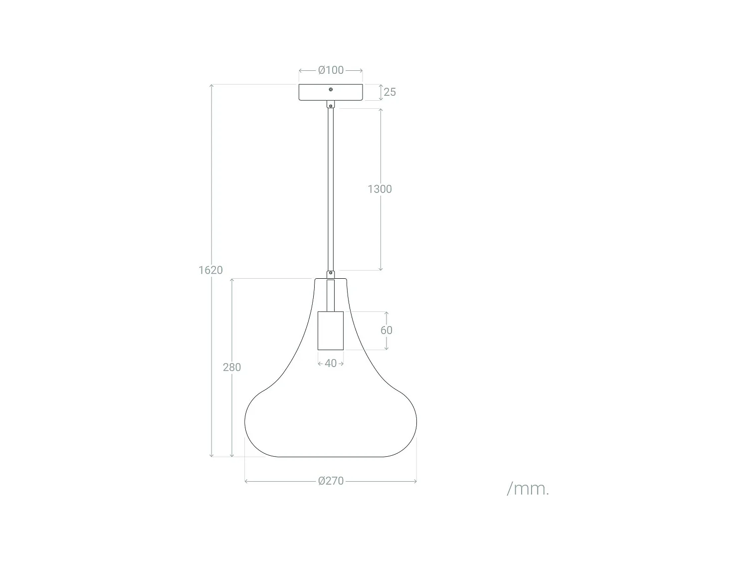 Lampada a Sospensione Vetro Tassel Trasparente
