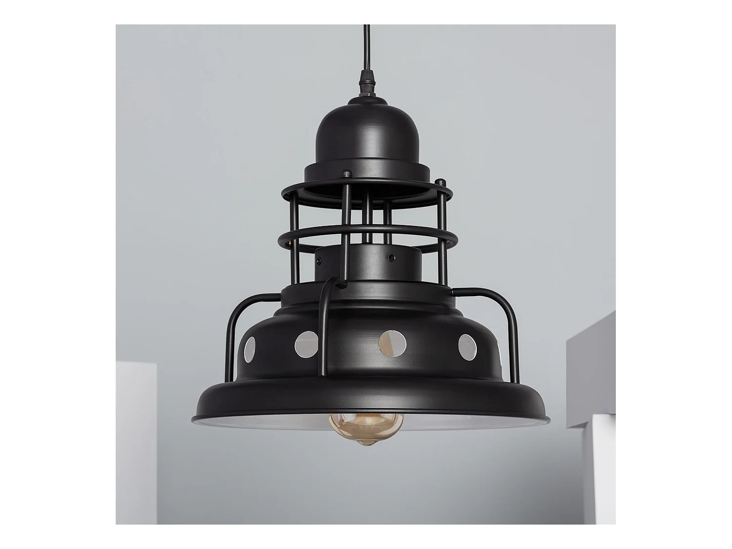 Lampada a Sospensione in Metallo Kahawa Nero