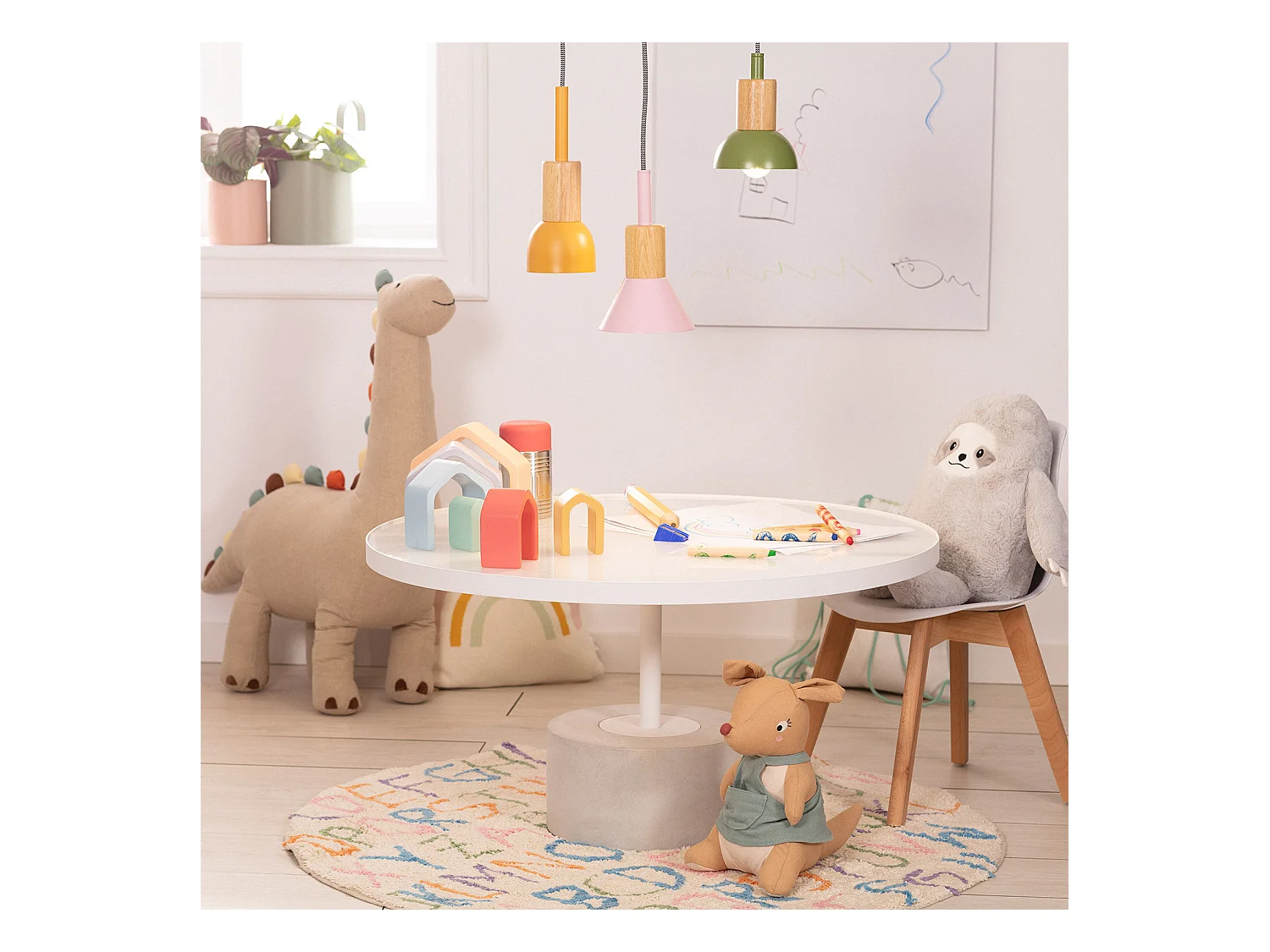 Lampada a Sospensione per Bambini Demarga Camarena Rosa