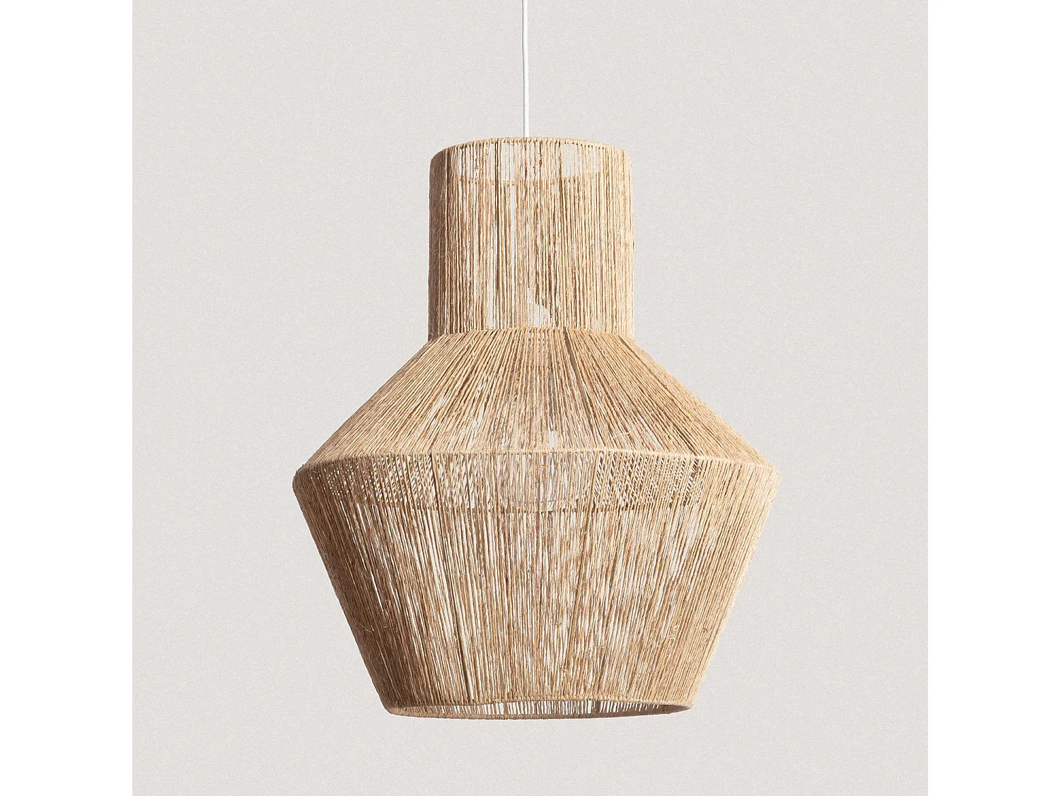 Suspension Fibres Naturelles Newén Ø500 mm ILUZZIA   Noir/Blanc