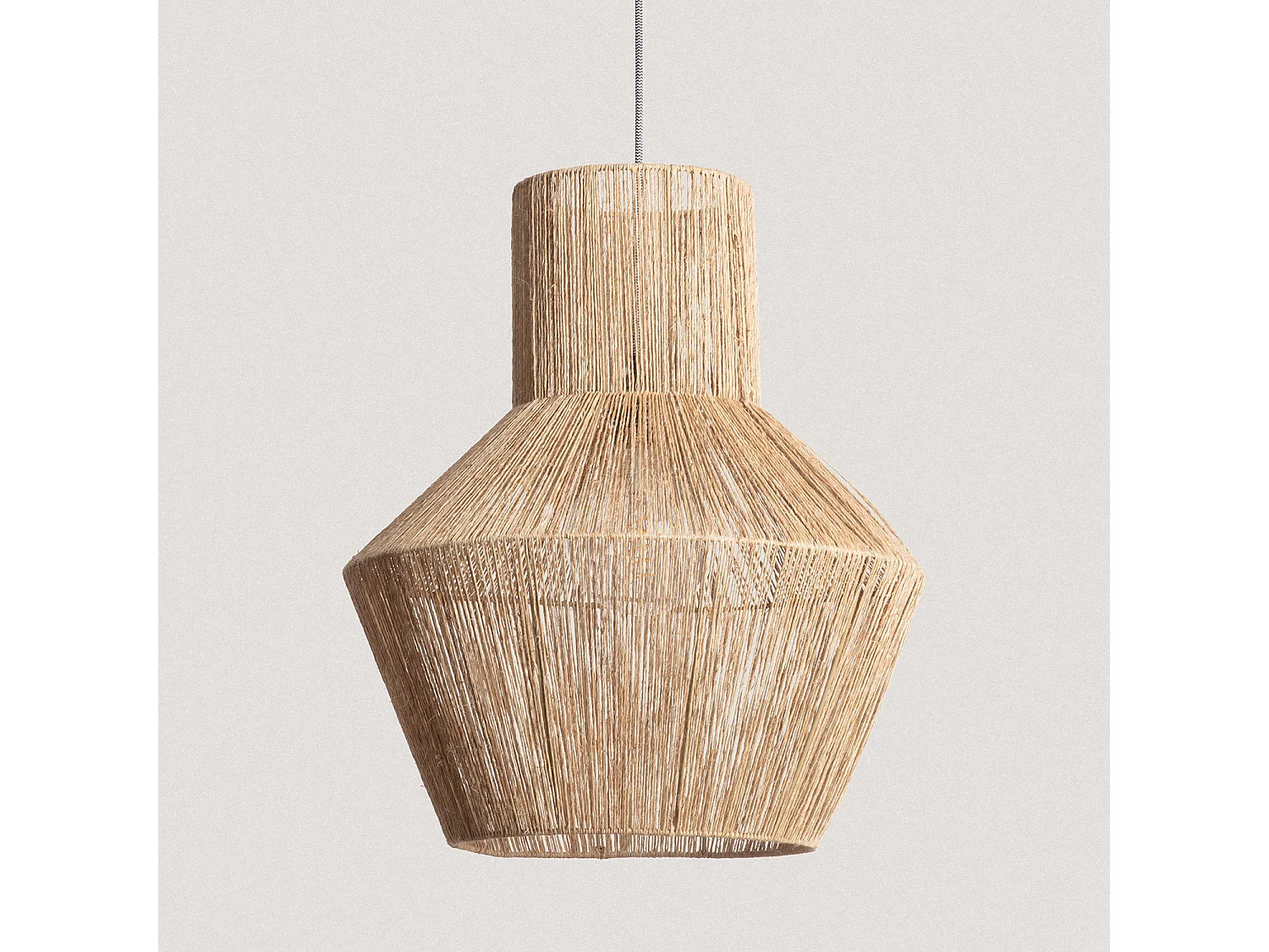 Suspension Fibres Naturelles Newén Ø500 mm ILUZZIA   Noir/Blanc