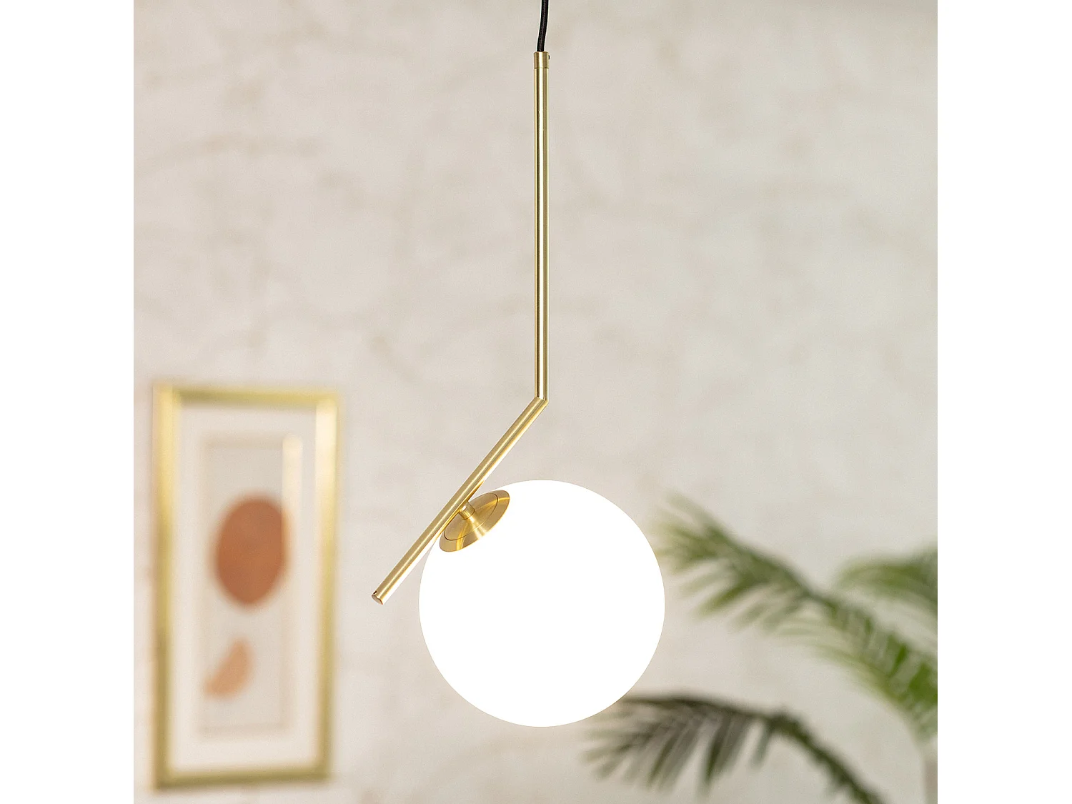 Suspension Métal et Verre Moonlight Doré