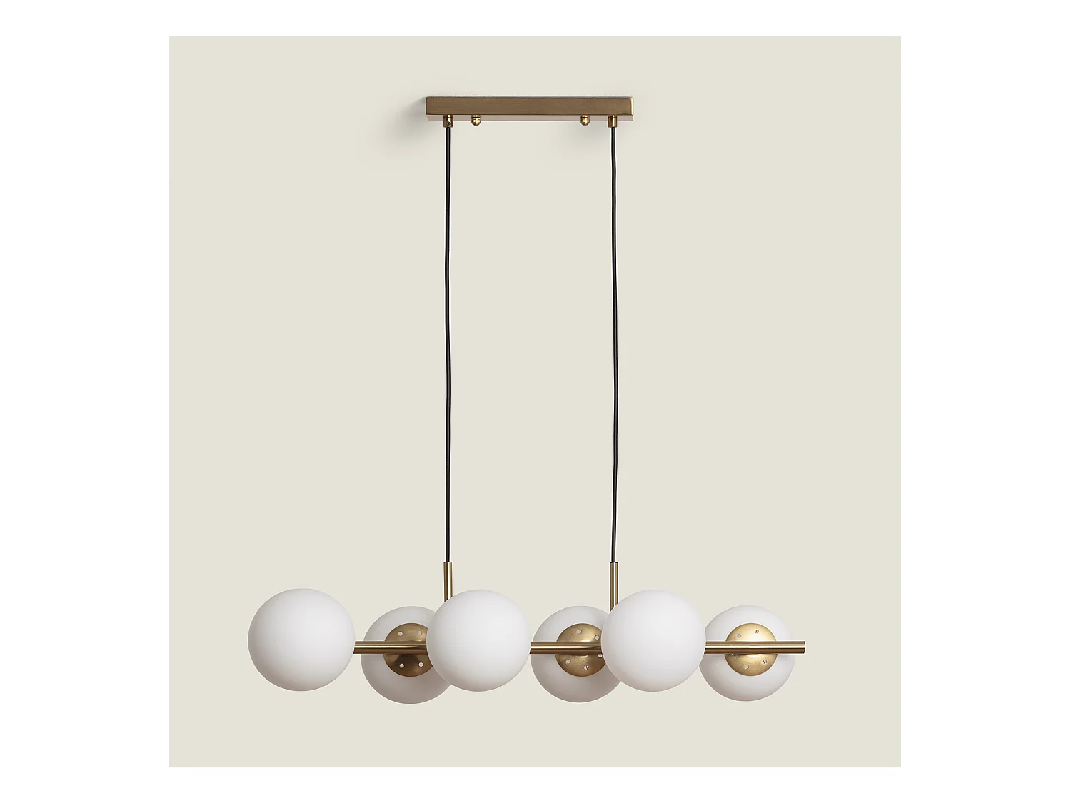 Suspension Métal et Verre Moonlight Brass 6 Spots Doré